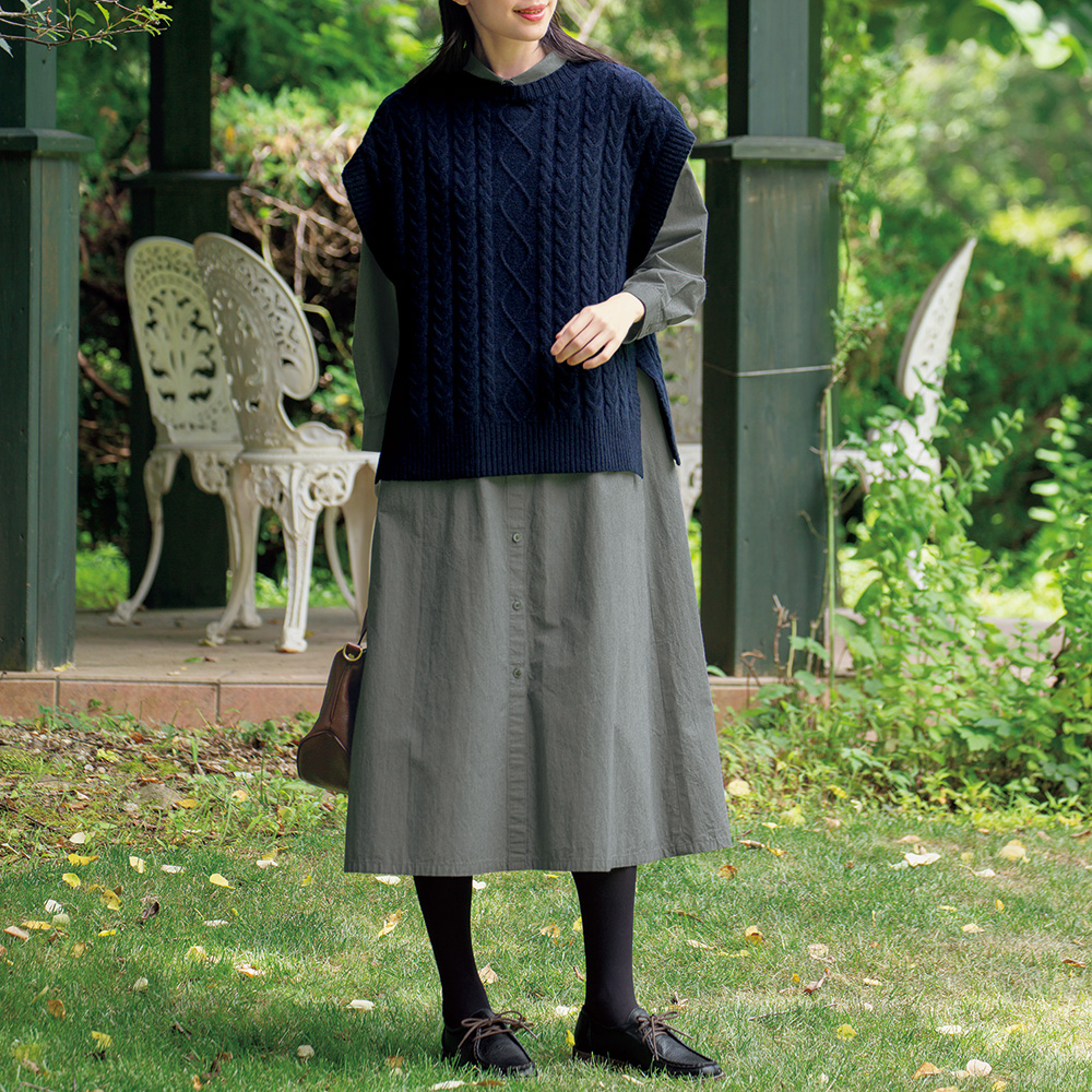 リップルボイルシャツワンピース