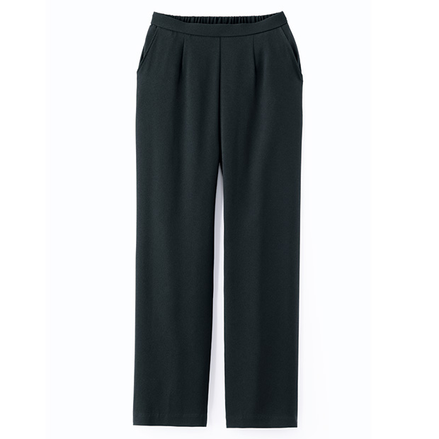 バックサテン・ワイドストレートパンツ