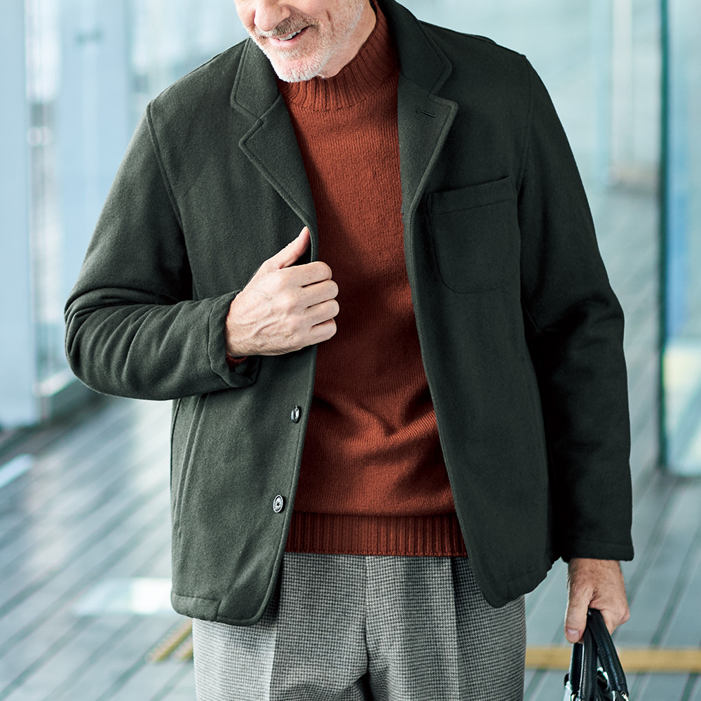 ジーロンラムウール･モックネックセーター