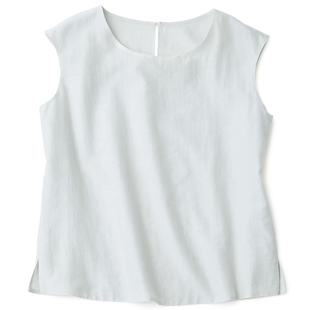 綿シルクフレンチ袖ブラウス