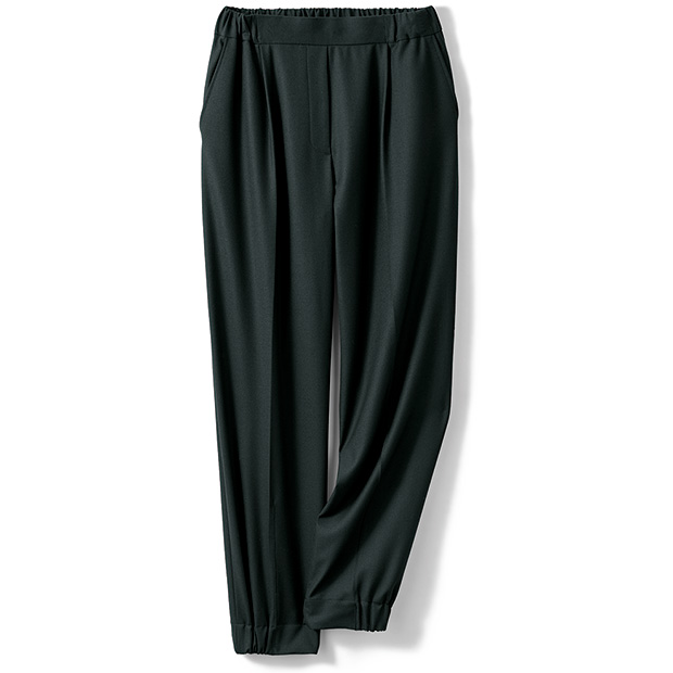 ウール混ジョーゼット･テーパードパンツ