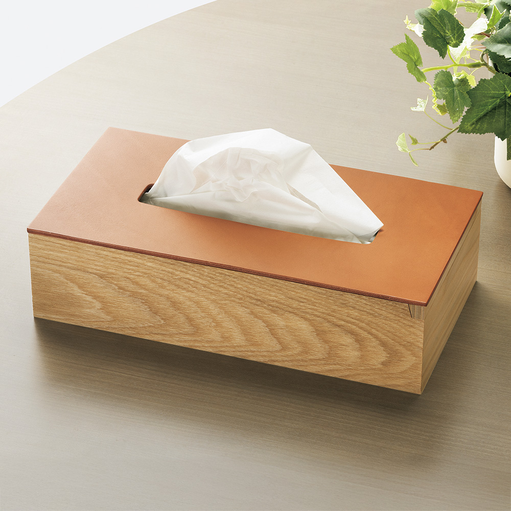 レザーフラップ･ティッシュボックス