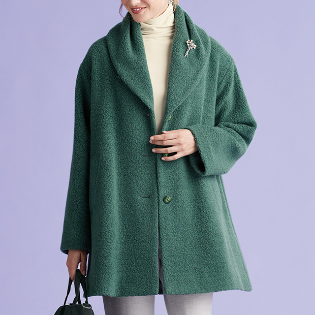 ウール混パイルAラインコート