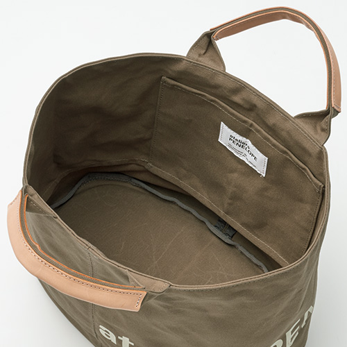 オリジナル帆布生地のオーバルトートバッグ／当社限定