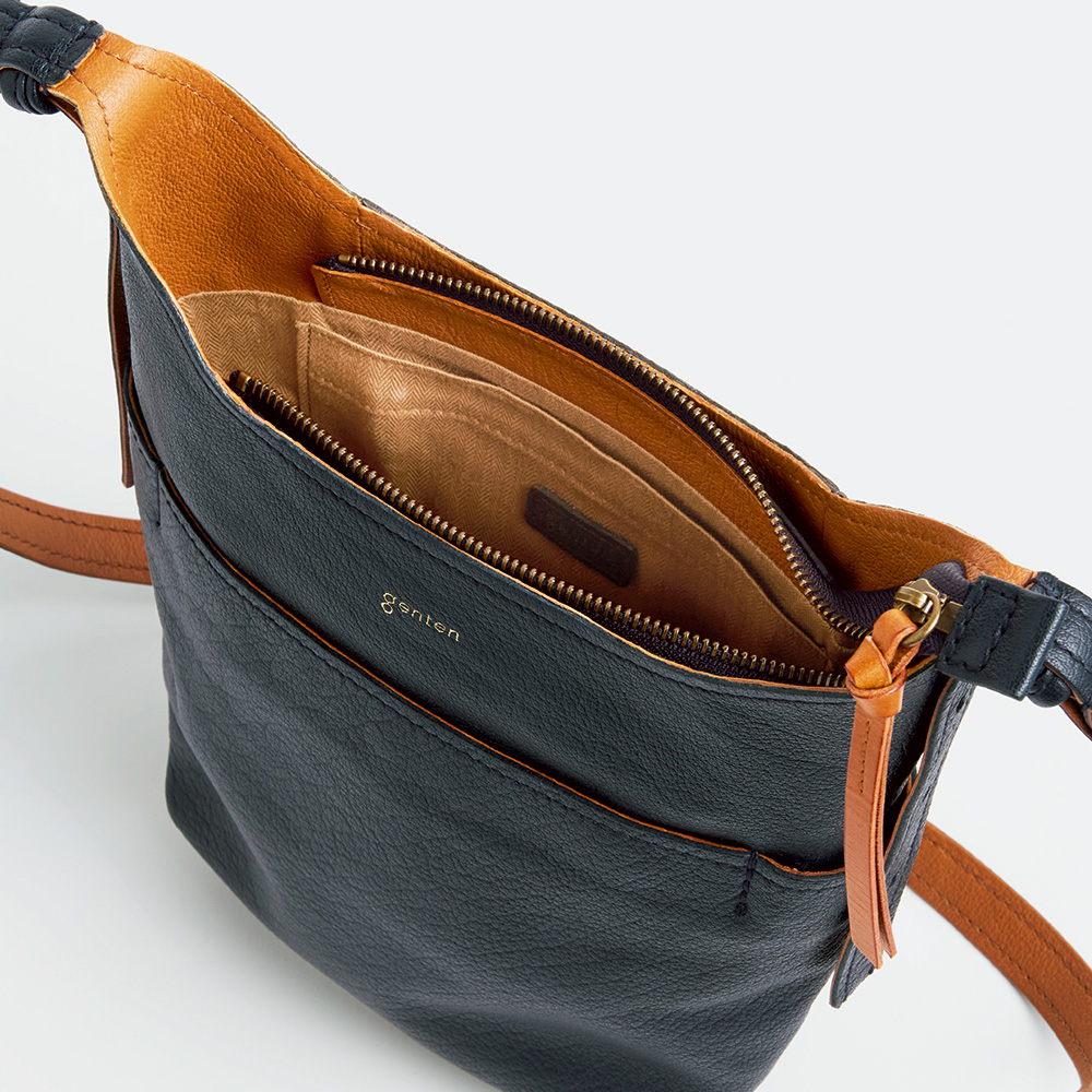 genten(ゲンテン) ショルダーバッグ - ダークブラウン レザー