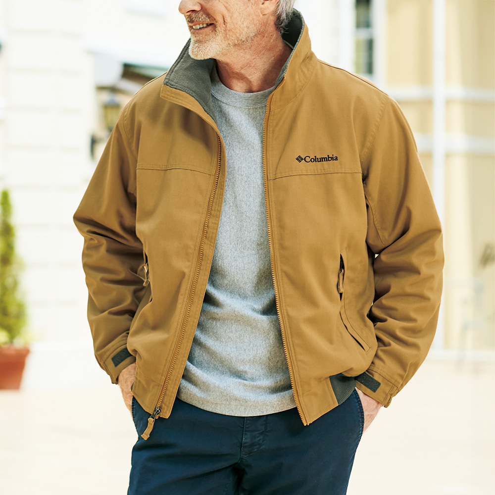 裏フリース･中わた入り暖かスタンドネックジャケット