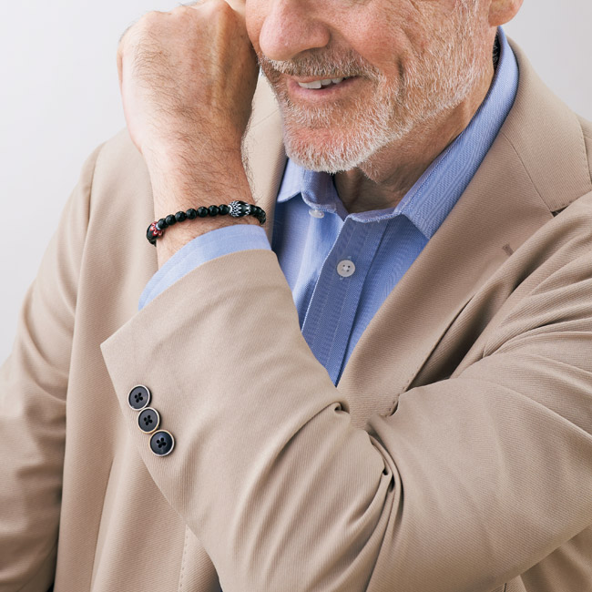 ムラーノガラスのシェブロン玉ブレスレット