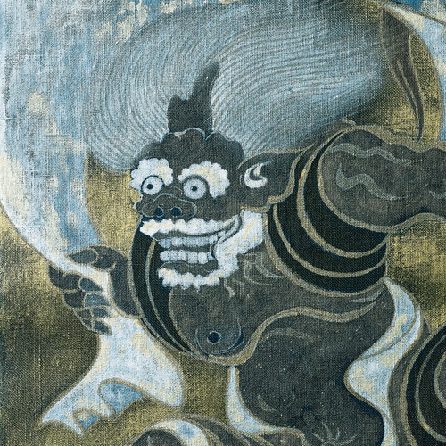 手描きのれん「風神雷神図」