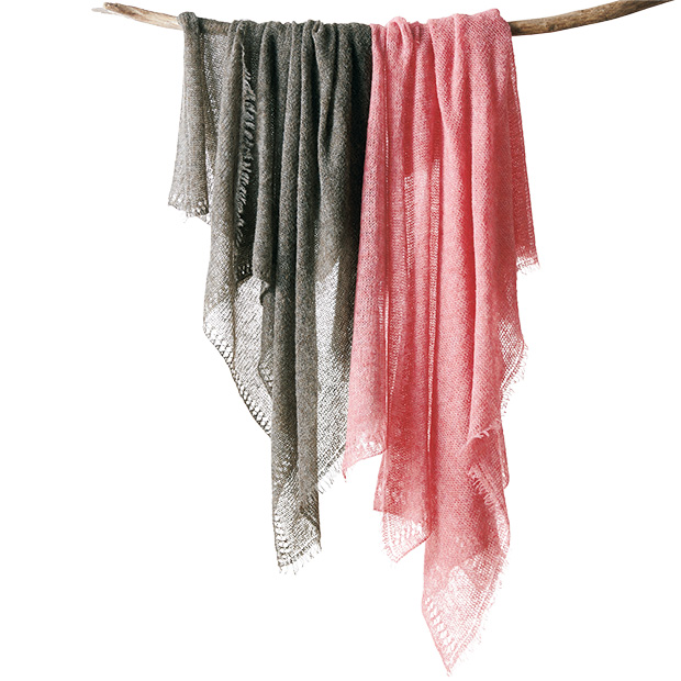 ベビーアルパカ混ショール