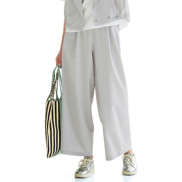 ピンストライプワイドパンツ