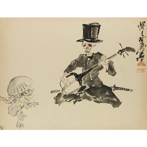 彫金･洋装の骸骨 ピンズ