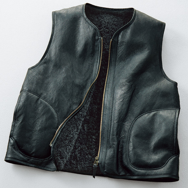 銀面付きカシミヤヘアベスト