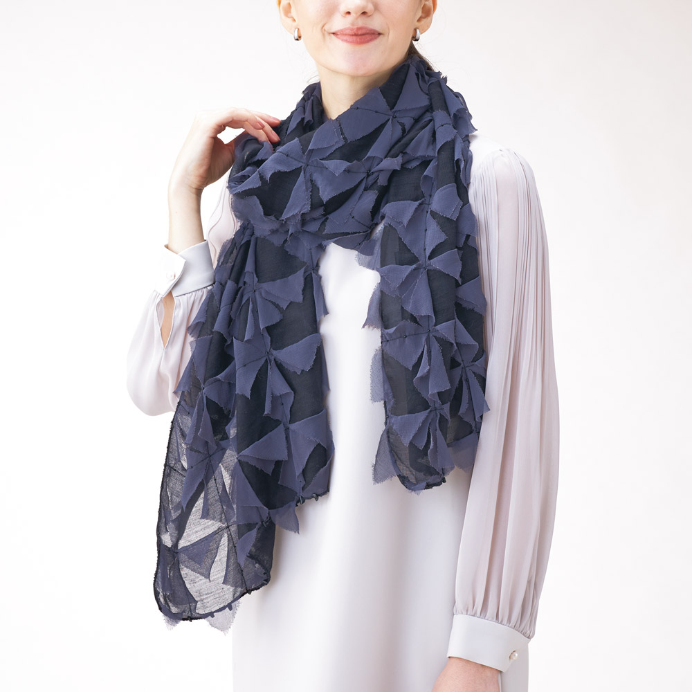 ウール混ストール オリガミ