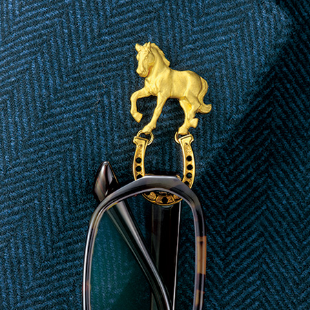 宮本商行 銀製眼鏡ホルダー 馬 純金仕上げ ライトアップオンラインストア