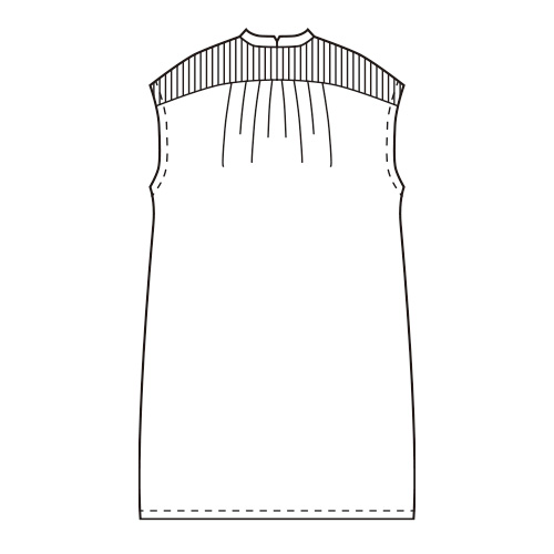 ローン立体タック前開きワンピース