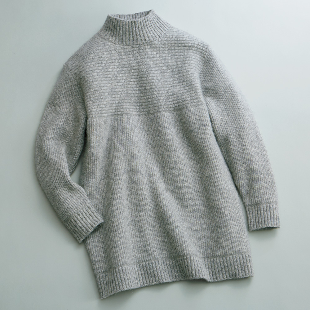 ウール混ニットプルオーバー