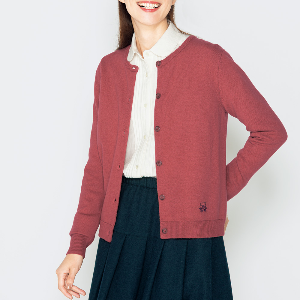 コットンダブルクロスピンタック丸襟シャツ