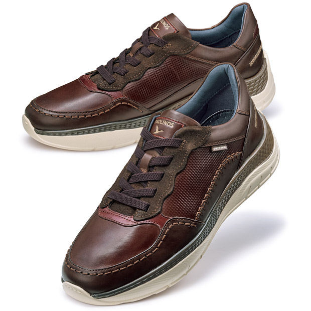 4Eアウトルシドレザー･ゴム紐スニーカー