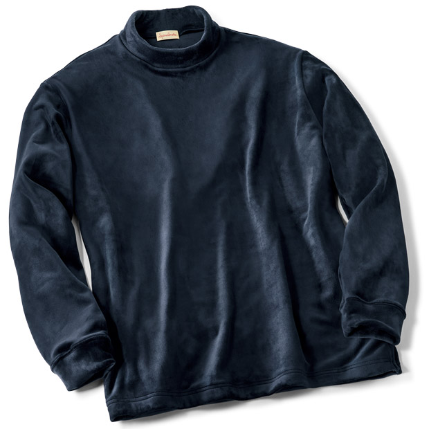 滑らかベロアタッチ･ハイネックプルオーバー