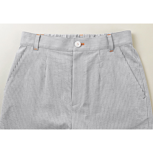ヒッコリー調ワイドストレートパンツ