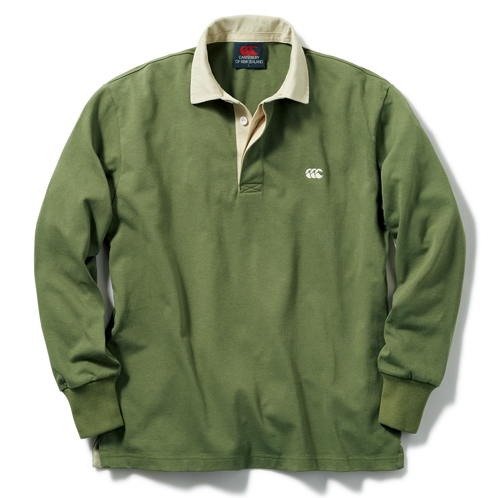 ソリッドカラー長袖ラグビージャージー