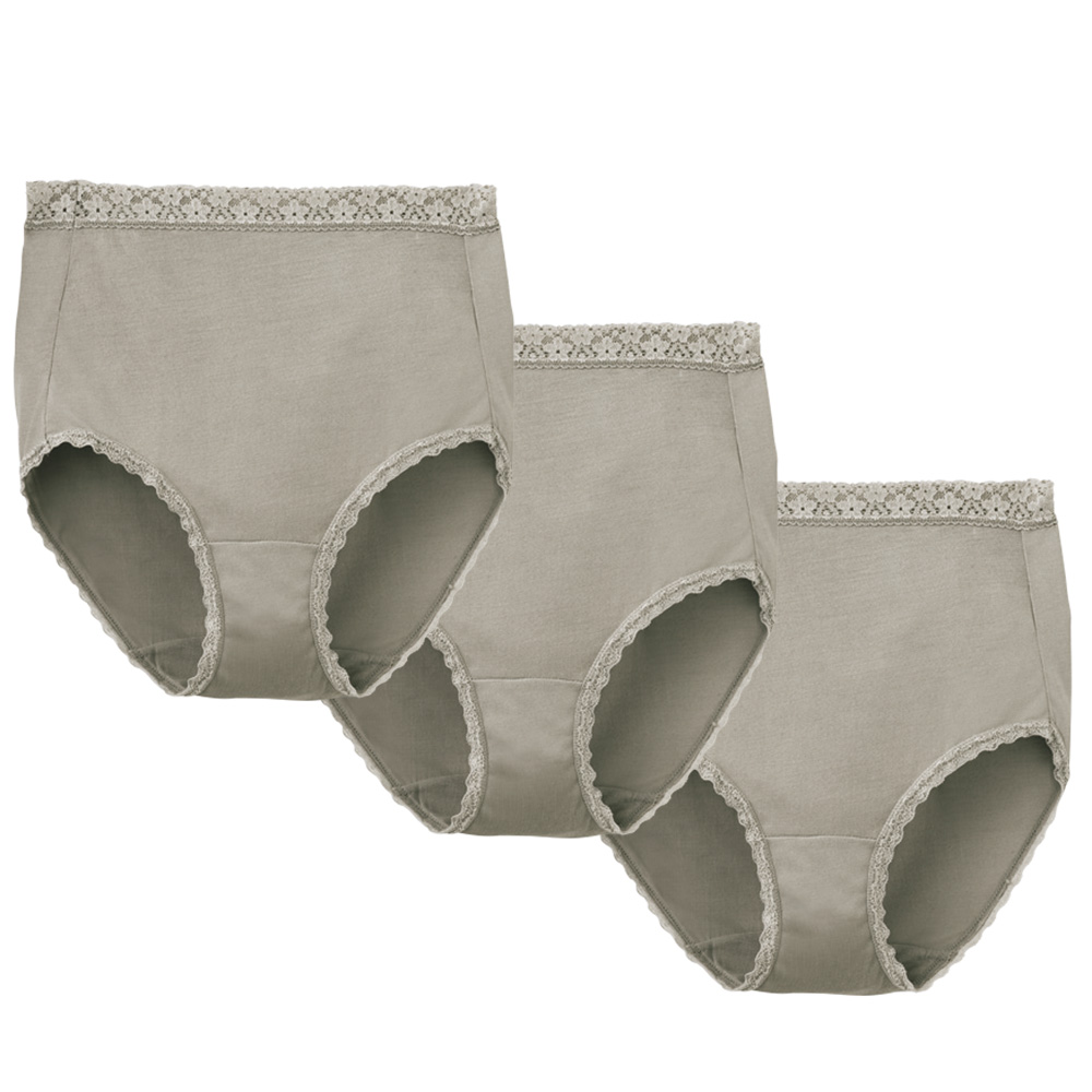 シルク100％ゆったりレース付ショーツ／3枚セット