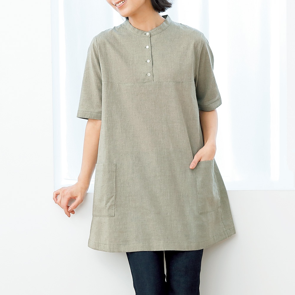 ビアスポ コットンリネンチュニックブラウス 当社限定モデル ライトアップオンラインストア