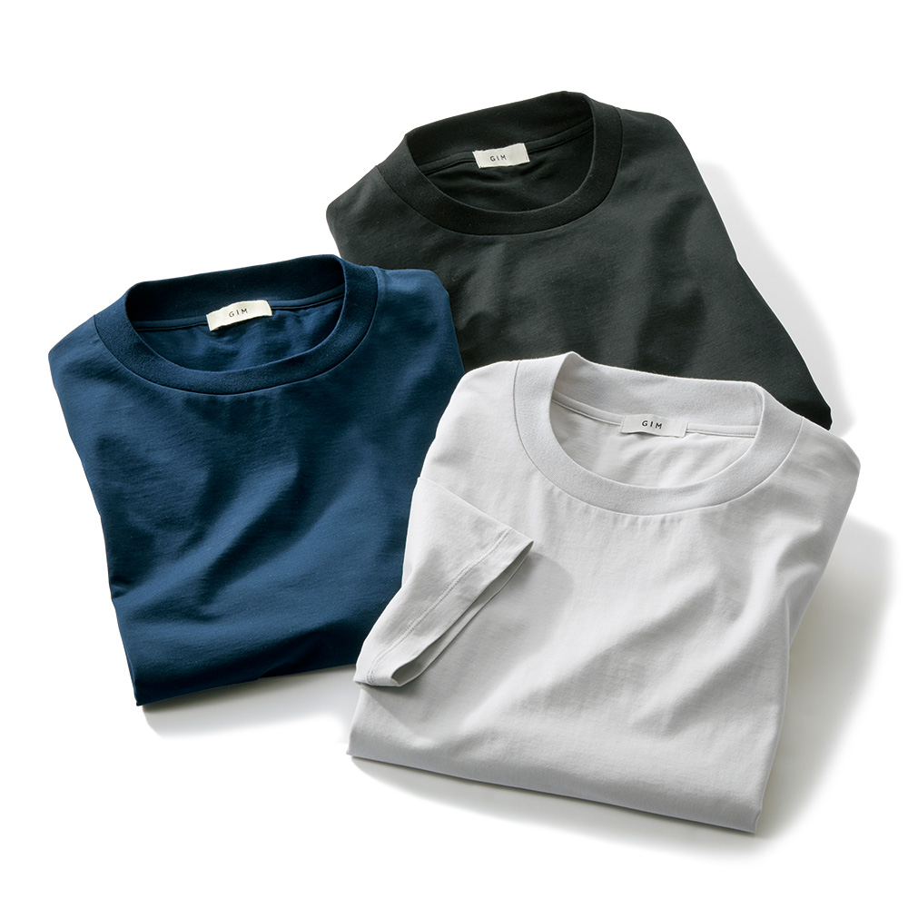 プラチナフェイスコットン･スロープネックTシャツ