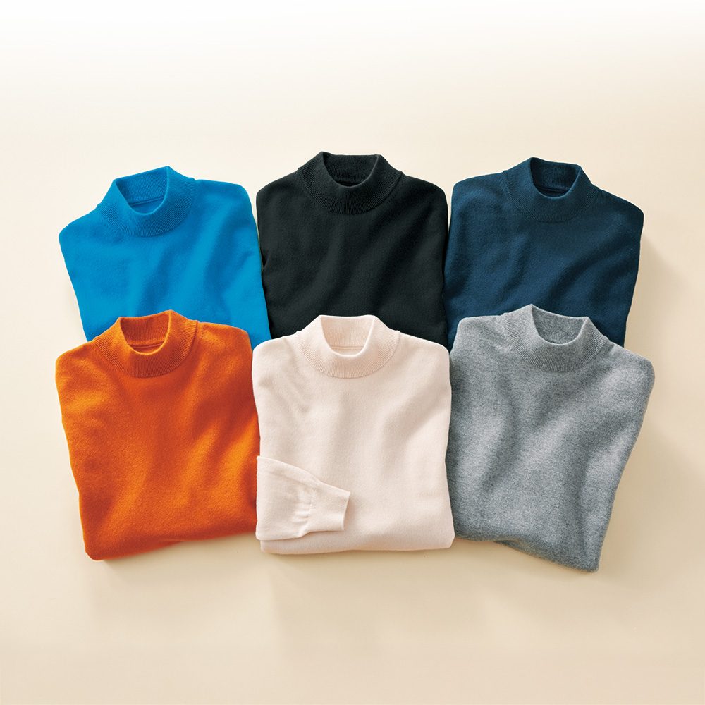 アラシャンカシミヤ･モックネックセーター／男女兼用