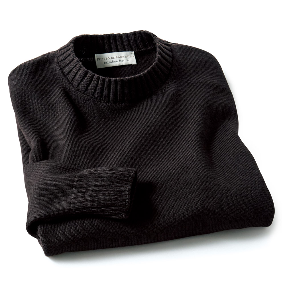 8ゲージ･メリノウールクルーネックセーター