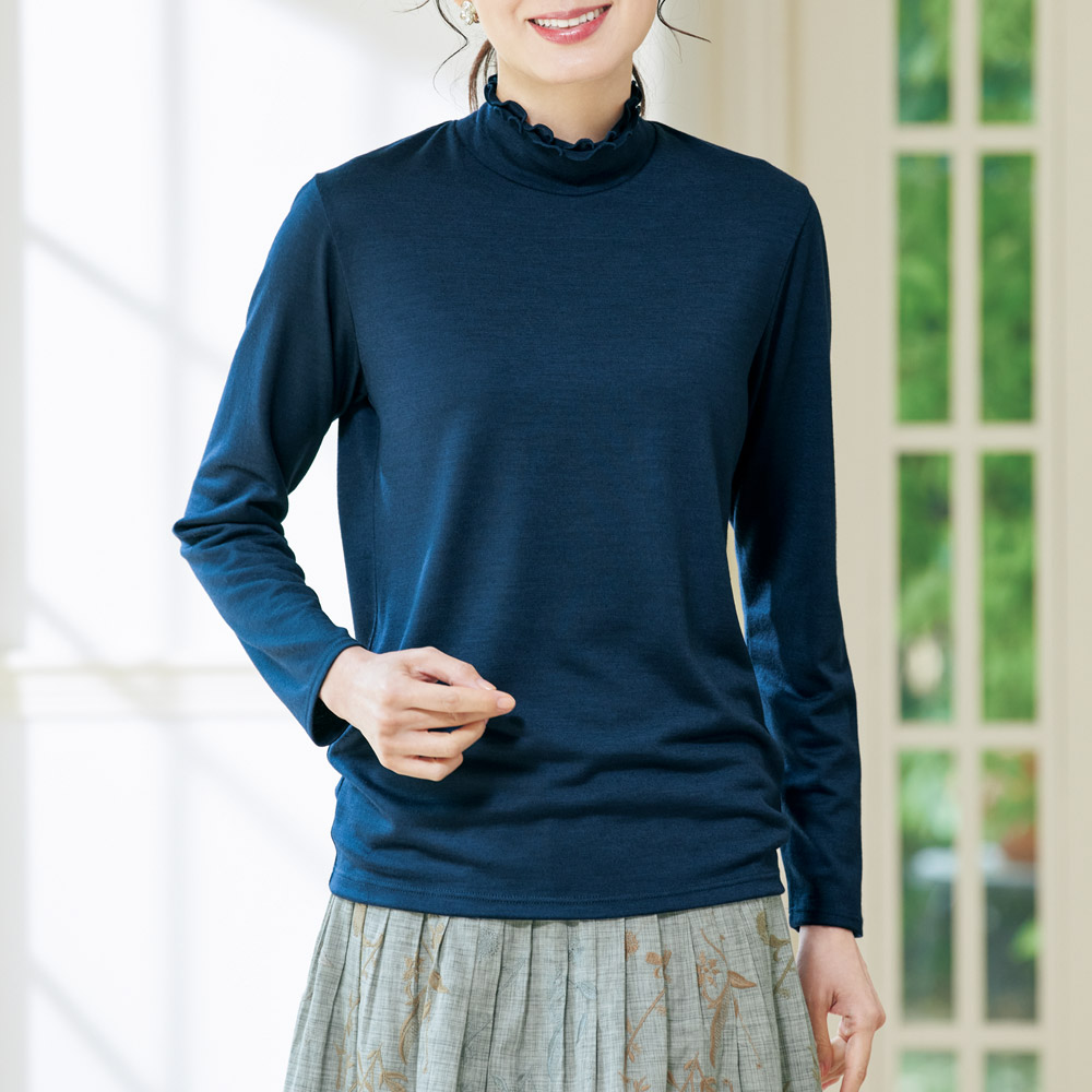 洗えるウール･ネックメロープルオーバー