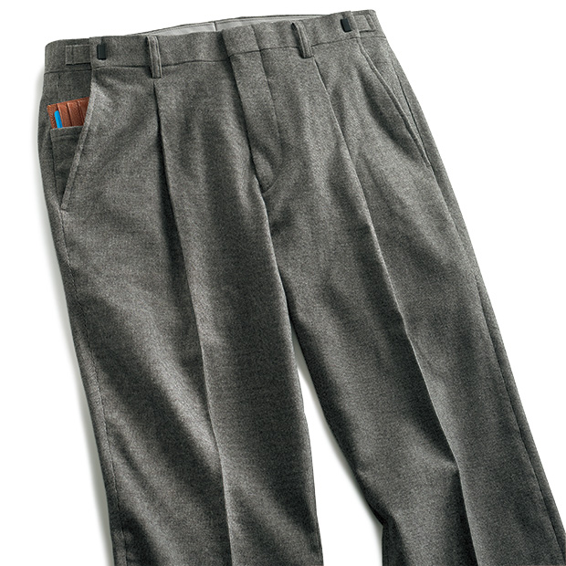 吸湿発熱・両面起毛ストレッチスラックス