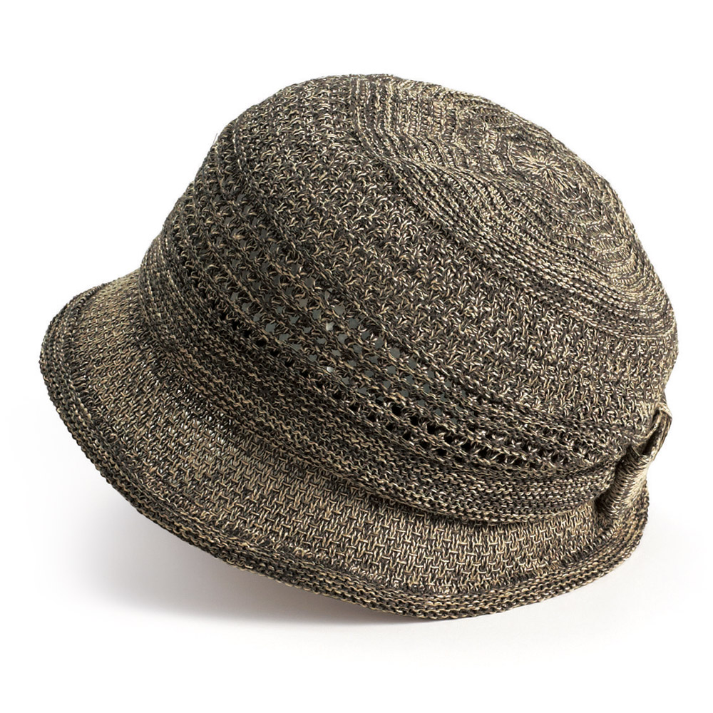 麻混ニットの涼やかクローシュ