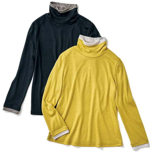 ウール配色プルオーバー