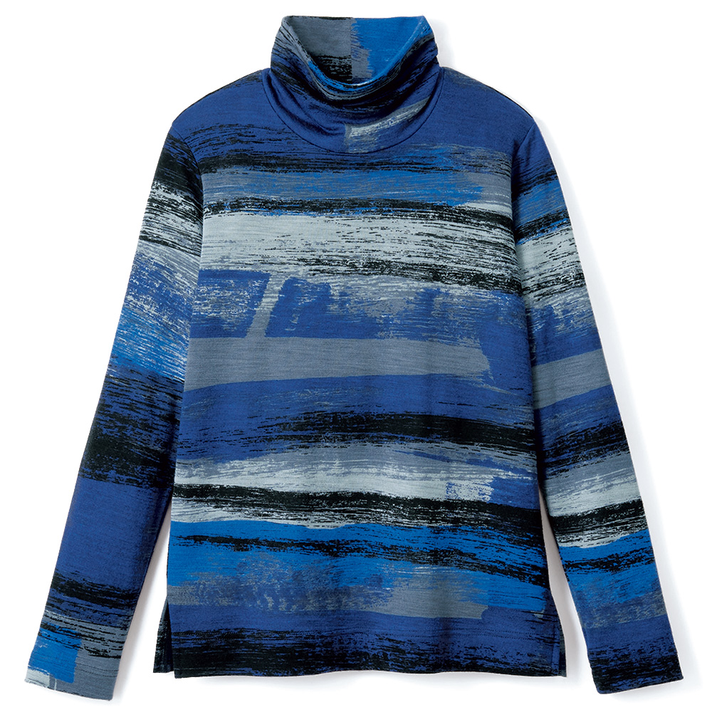 ウール混接結ニットプルオーバー