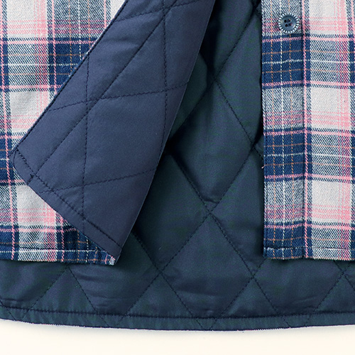 機能中わた入りチェックオーバーシャツ