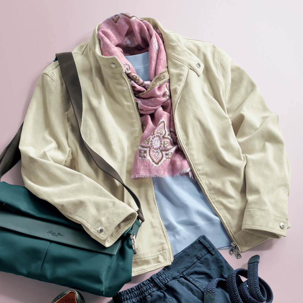 ストレッチレザーブルゾン／JURI