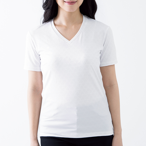女性用冷却半袖Vネックシャツ／2枚セット