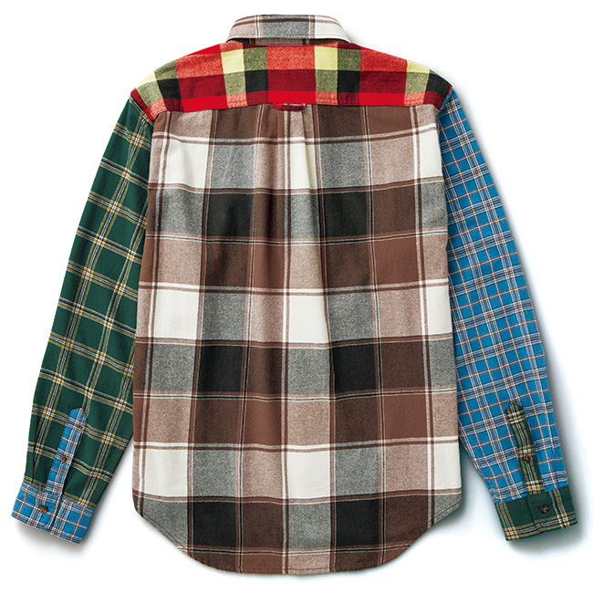 コットンネルチェックB.D.シャツ