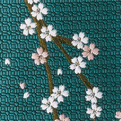 多色織り老舗のネクタイ／花こぼし