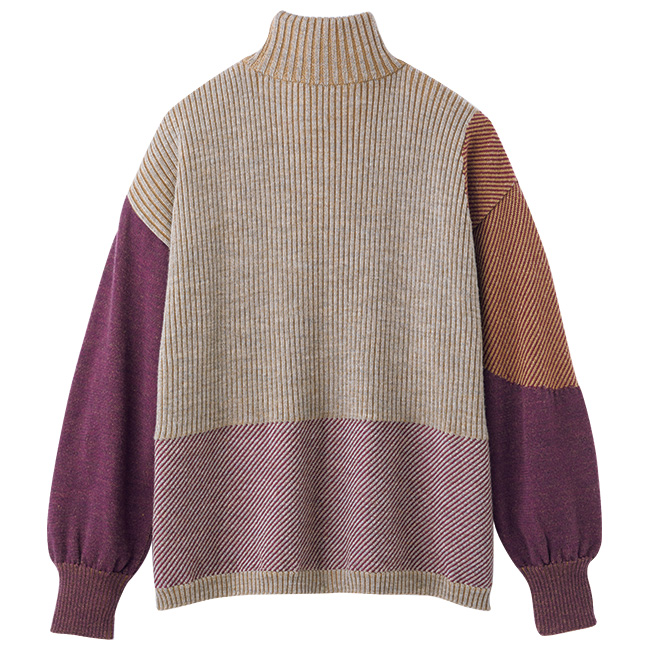 ハイネックデザインプルオーバー