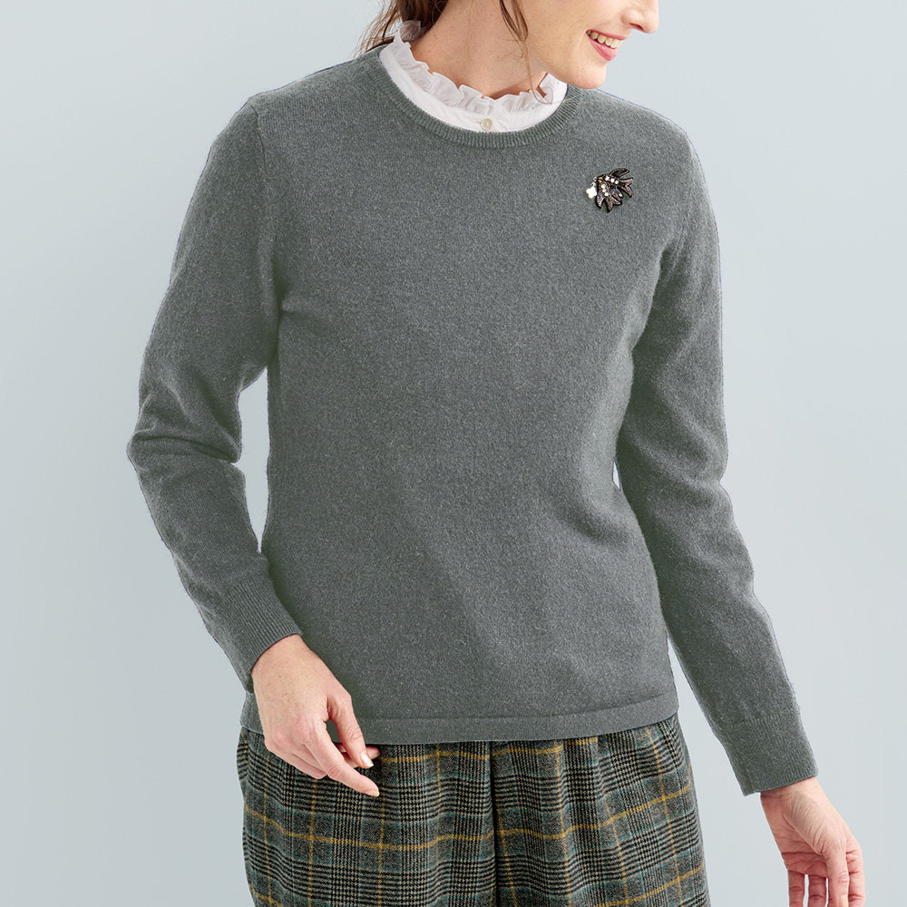 カシミヤクルーネックプルオーバー