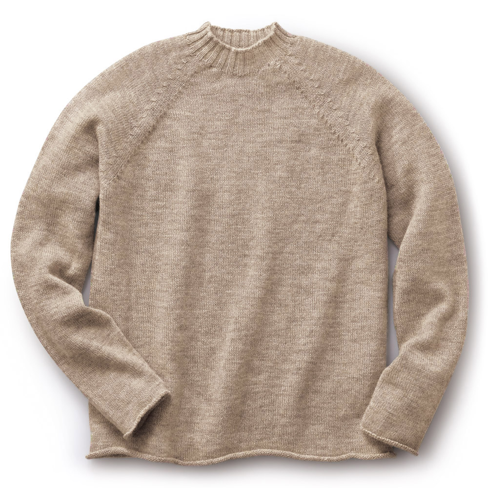 無染色シェットランド･モックネックセーター