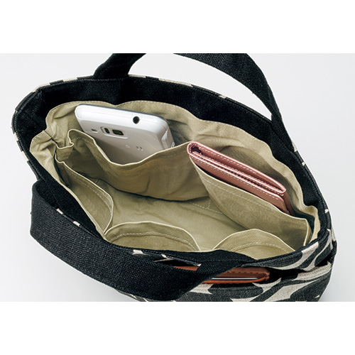 ビオ柄リネンバッグ／大小セット