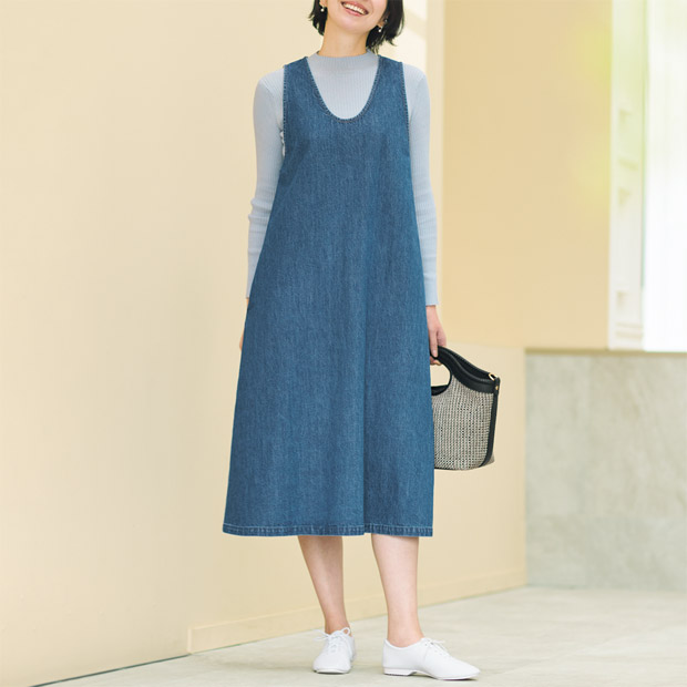 10オンスデニム･Uネックジャンパースカート