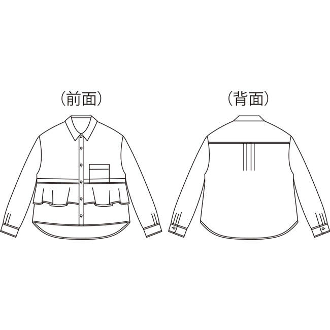 街の風景柄プリントブラウス