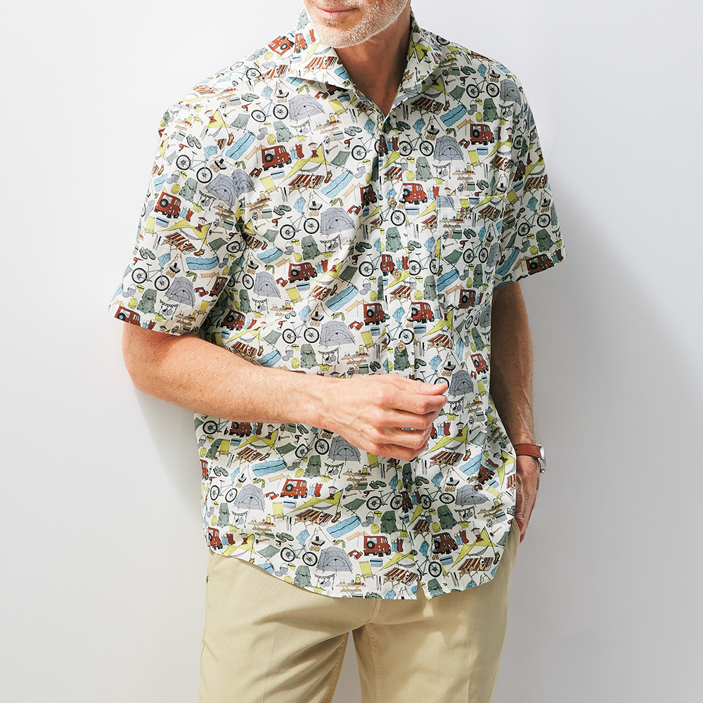 アウトドアモチーフ半袖シャツ