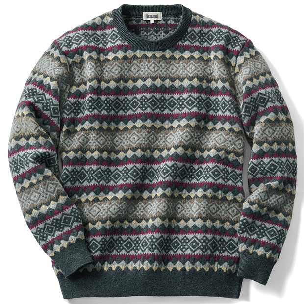アーガイル柄フェアアイルモチーフセーター