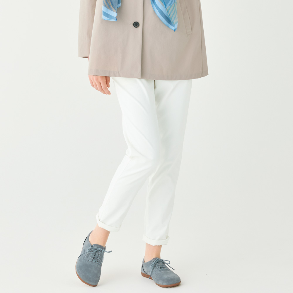 コットンリネン混ストレッチパンツ