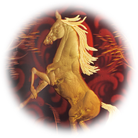 ロックグラスペアセット「金色の駿馬」